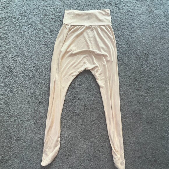 FREE PEOPLE MOVEMENT ECHO DROP CROTCH HAREM PANTS W/ RUCHED ANKLES - BEIGE - XS - Picture 6 of 12